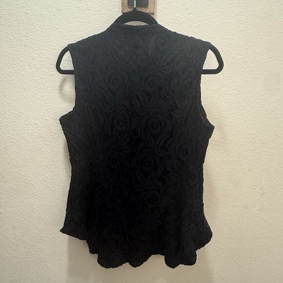 INC International Concepts Y2K Black All over Lace Vest Hook+Eye Close Fairy XL - Picture 8 of 10